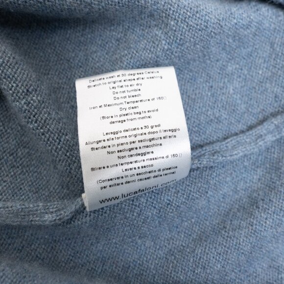 Luca Faloni Cashmere Polo Sweater French Blue XL Made in Italy - Picture 13 of 14